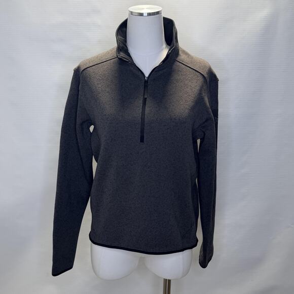 Arc'teryx Sweater Womens Medium Gray Covert Zip Neck Fleece Pullover Hiking - Picture 1 of 10